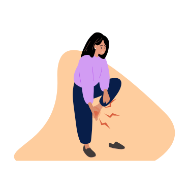 Illustration d’une femme se tenant la cheville gauche douloureuse